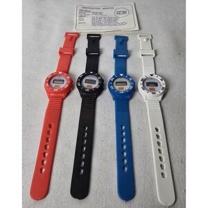 4‎ Vintage Burger King Rubber Watches , Red Blue White Black